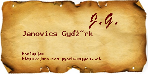 Janovics Györk névjegykártya